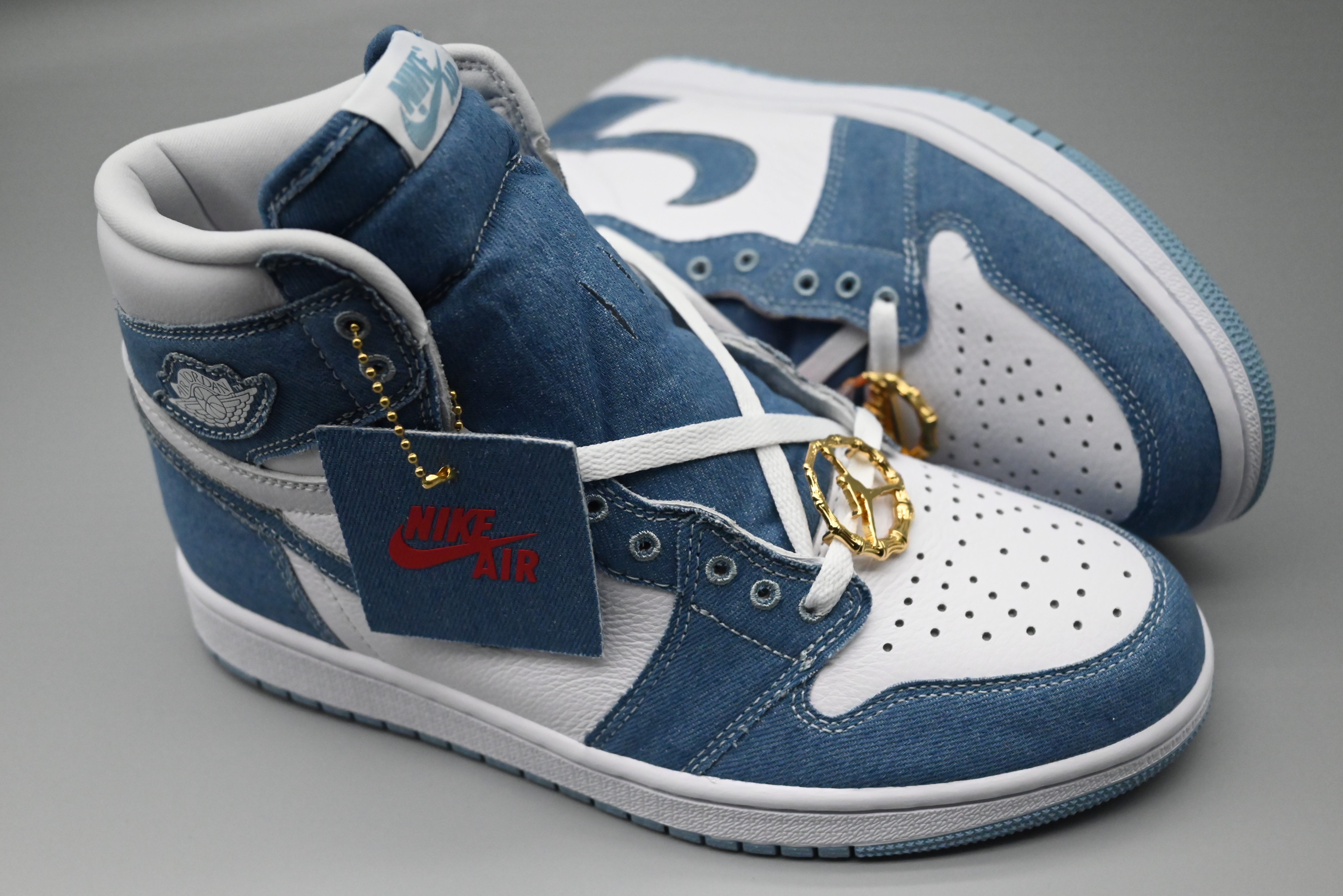 New 2022 Air Jordan 1 High Jeans Sea Blue White - Click Image to Close